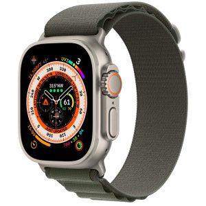 Apple Watch Ultra Titanium Case with Green Alpine Loop - Medium